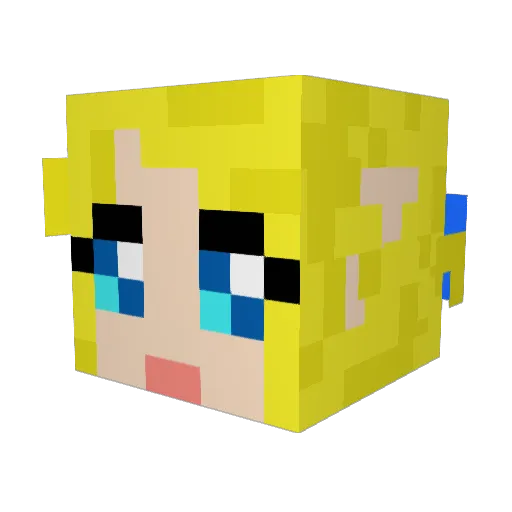 Zepharis Minecraft avatar head, 3D render