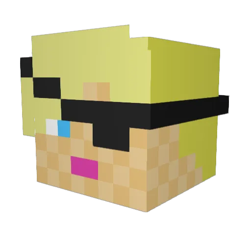 Zephney Minecraft avatar head, 3D render