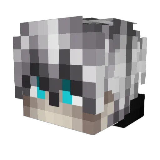 ZephyL Minecraft avatar head, 3D render