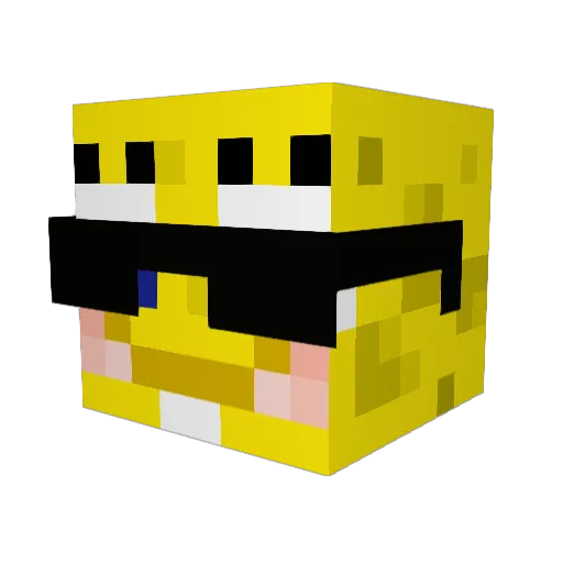 Zepity Minecraft avatar head, 3D render