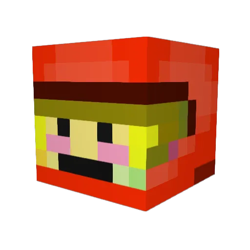 Zepje Minecraft avatar head, 3D render
