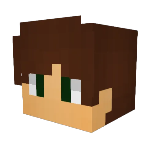 Zepphyrr Minecraft avatar head, 3D render