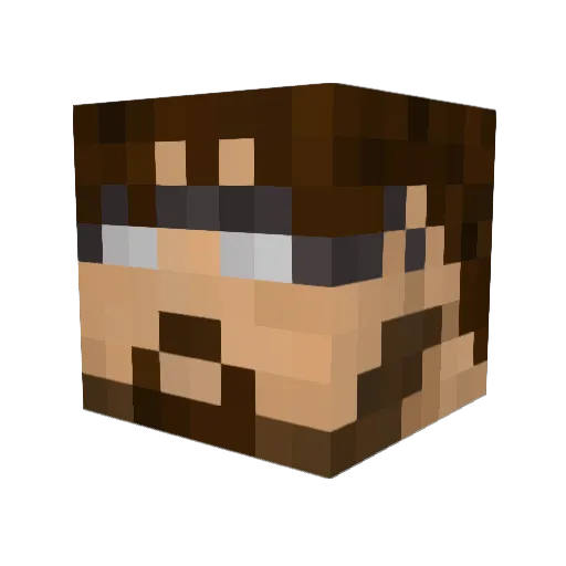 Zepplin82 Minecraft avatar head, 3D render