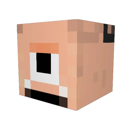 Zeptaaa Minecraft avatar head, 3D render