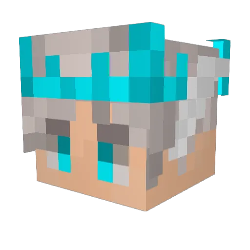 Zeptoemotic Minecraft avatar head, 3D render