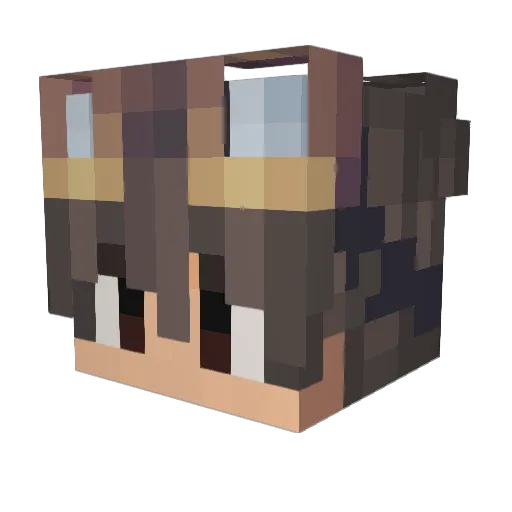 Zeqan Minecraft avatar head, 3D render