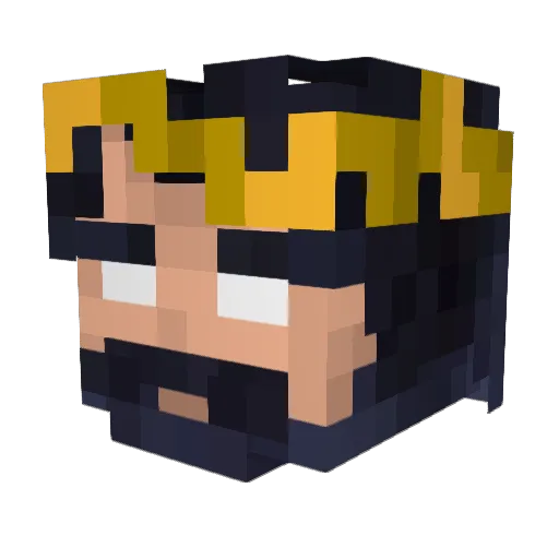 Zeqel Minecraft avatar head, 3D render