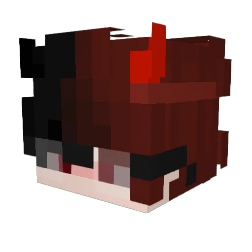 Zeqo_ Minecraft avatar head, 3D render