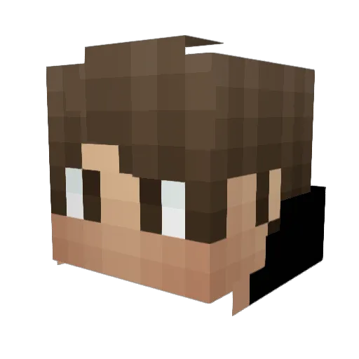 Zeqyuu Minecraft avatar head, 3D render