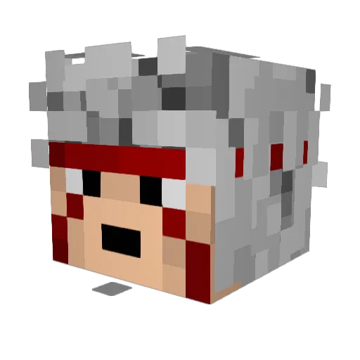 Zer0Driver Minecraft avatar head, 3D render