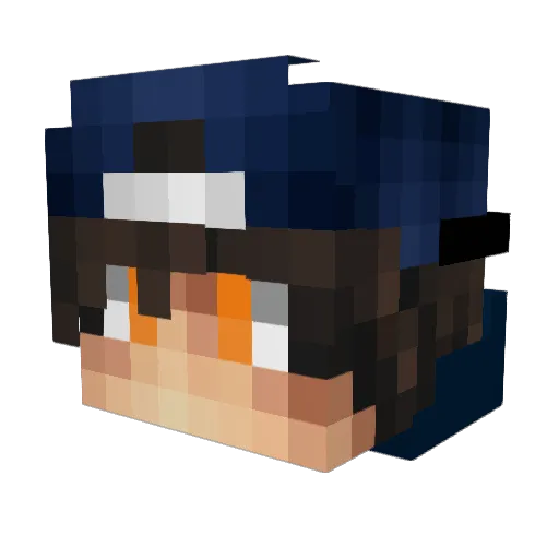 Zer0sPeace Minecraft avatar head, 3D render