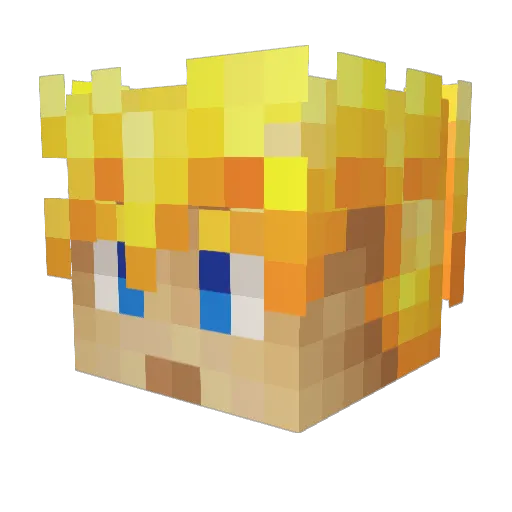 Zera_12 Minecraft avatar head, 3D render