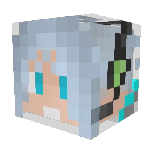 Zerah Minecraft avatar head, 3D render