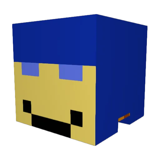 Zeralax Minecraft avatar head, 3D render