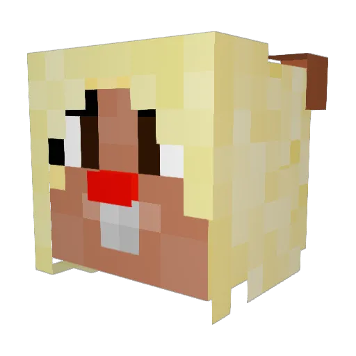 Zeralit Minecraft avatar head, 3D render