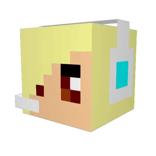 Zeraoo98 Minecraft avatar head, 3D render