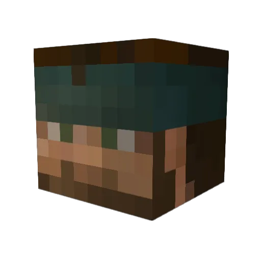 Zeratix Minecraft avatar head, 3D render