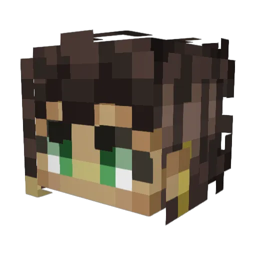 Zeravica Minecraft avatar head, 3D render