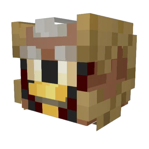 Zerbeross Minecraft avatar head, 3D render