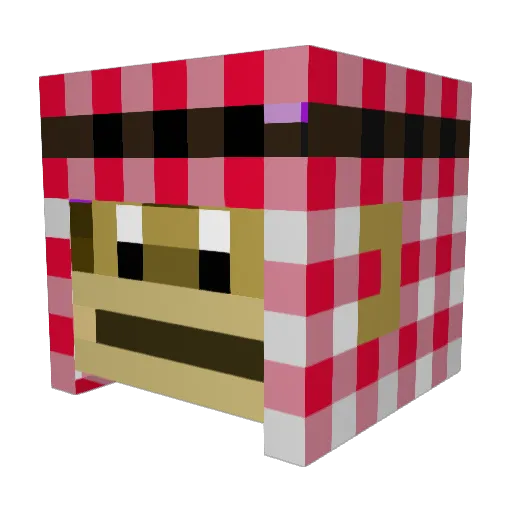 Zerbertz Minecraft avatar head, 3D render