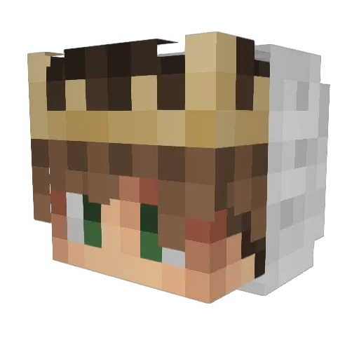 Zerdecal Minecraft avatar head, 3D render