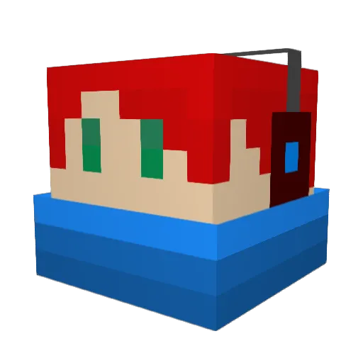 Zerdude Minecraft avatar head, 3D render