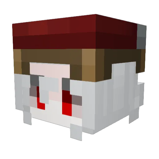 Zerduwu Minecraft avatar head, 3D render