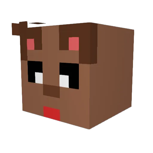 ZergeBarany Minecraft avatar head, 3D render