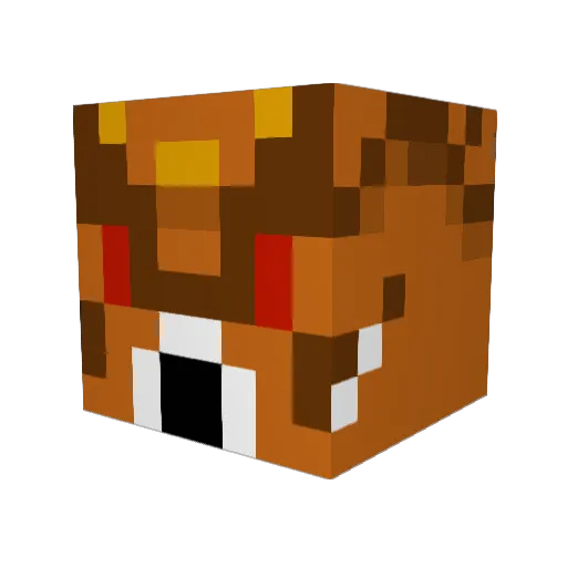 ZergyMonster Minecraft avatar head, 3D render
