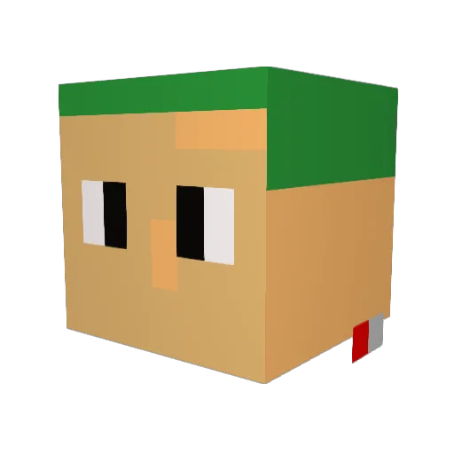 Zerindio Minecraft avatar head, 3D render