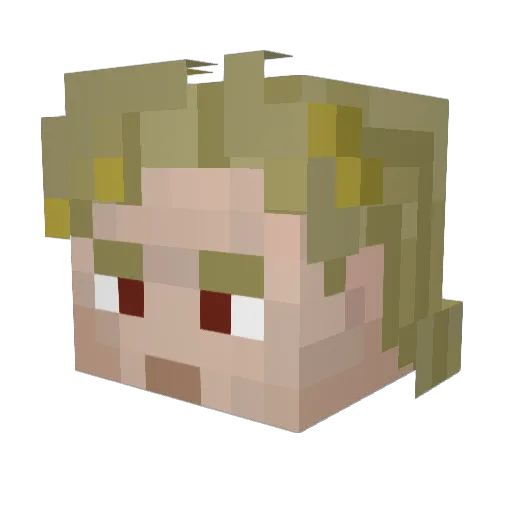 Zerisian Minecraft avatar head, 3D render