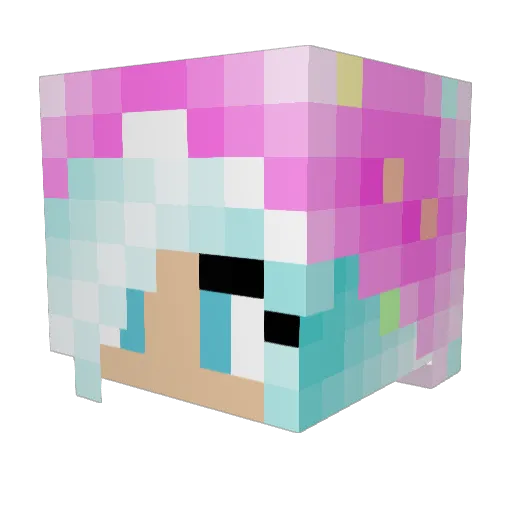 Zeriya Minecraft avatar head, 3D render