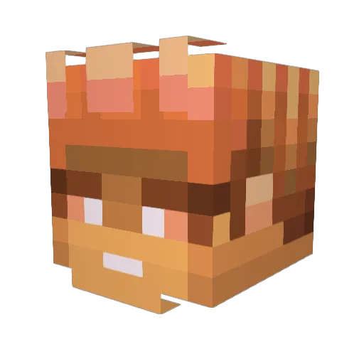 ZerkV2 Minecraft avatar head, 3D render