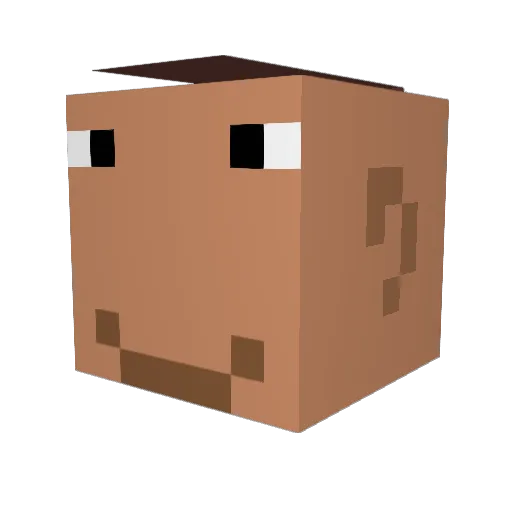 Zerlow_ Minecraft avatar head, 3D render