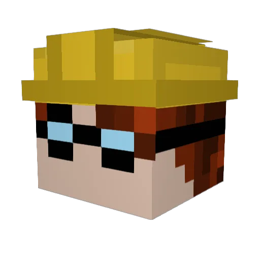 Zermix Minecraft avatar head, 3D render