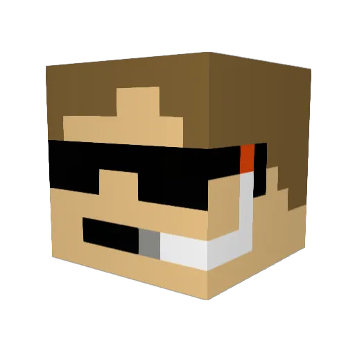 Zermyy Minecraft avatar head, 3D render