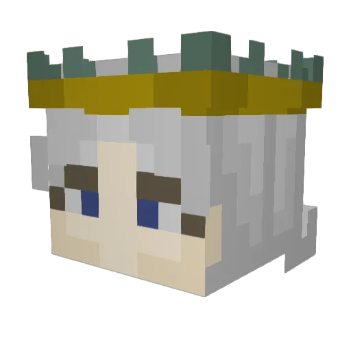 Zernea Minecraft avatar head, 3D render