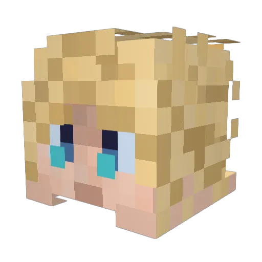 Zero00018 Minecraft avatar head, 3D render