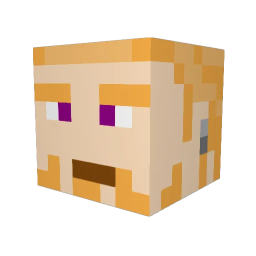 ZeroChrome_ Minecraft avatar head, 3D render