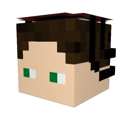 ZeroCraft77 Minecraft avatar head, 3D render