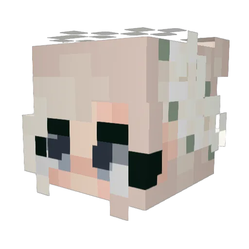 ZeroDame Minecraft avatar head, 3D render