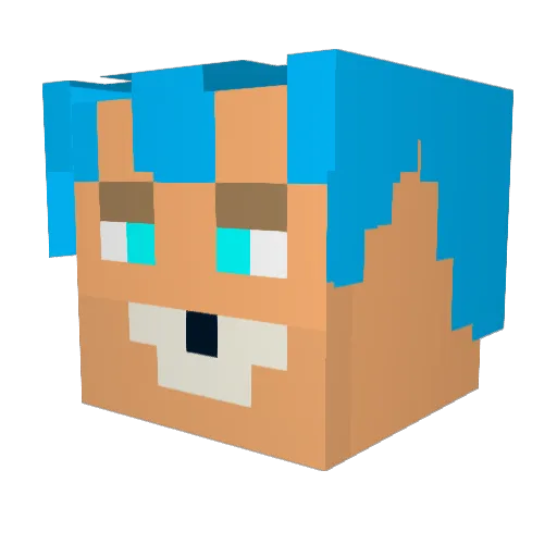 ZeroGearPlus Minecraft avatar head, 3D render