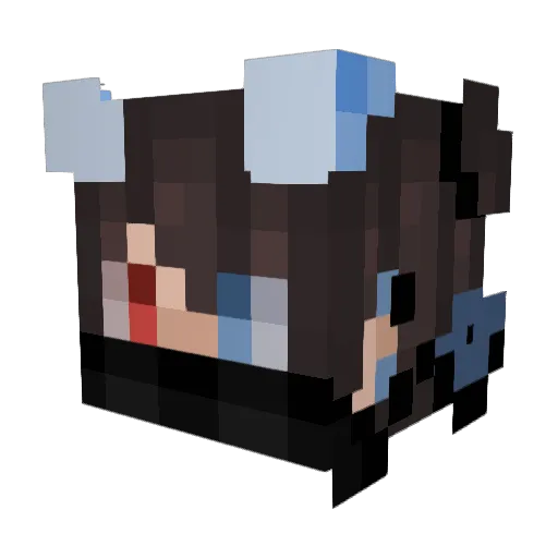 ZeroKatsuki Minecraft avatar head, 3D render