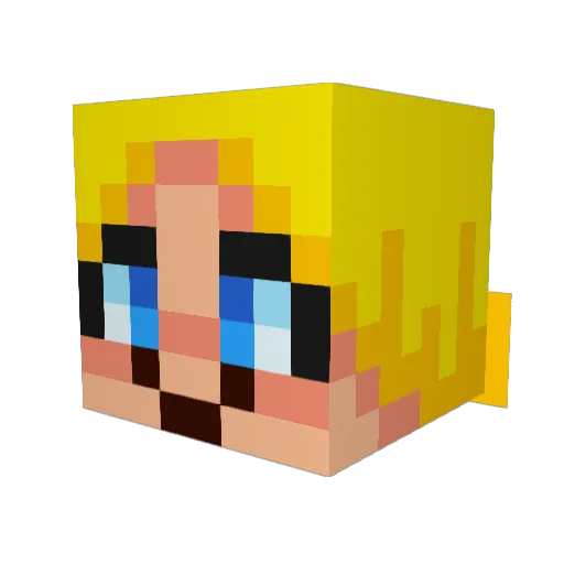 ZeroLW Minecraft avatar head, 3D render
