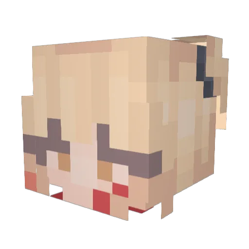 ZeroLePiglin Minecraft avatar head, 3D render