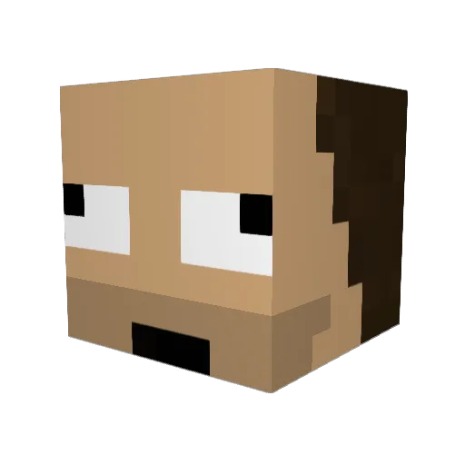 ZeroP0wner Minecraft avatar head, 3D render