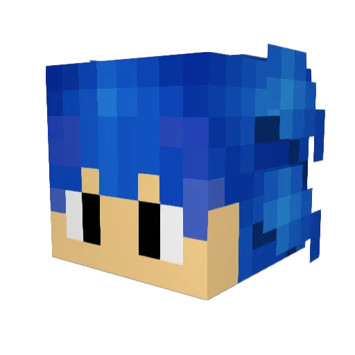ZeroPC Minecraft avatar head, 3D render