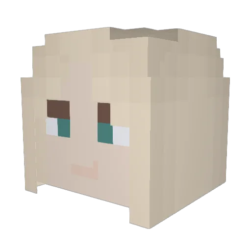 ZeroTwoMK Minecraft avatar head, 3D render
