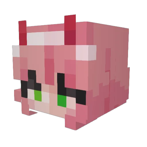 ZeroTwoTheWaifu Minecraft avatar head, 3D render