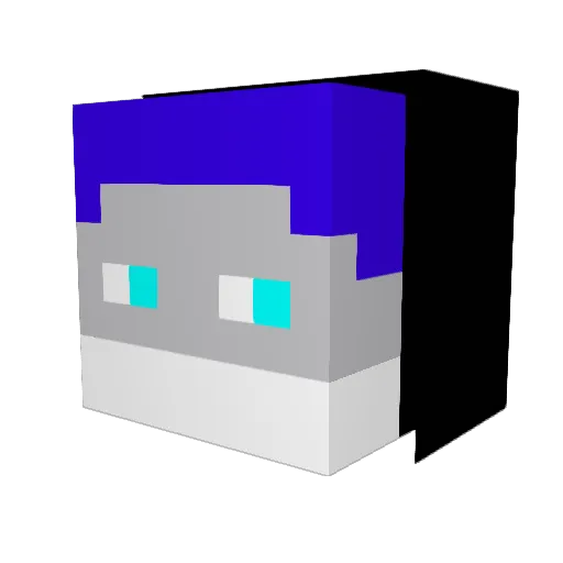 ZeroVF Minecraft avatar head, 3D render
